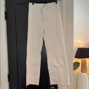 Pistola Denim White Frayed Hem Jeans Womens